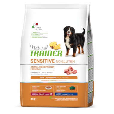 NATURAL TRAINER Dog Medium & Maxi Adult Pork & Cereals 3 KG