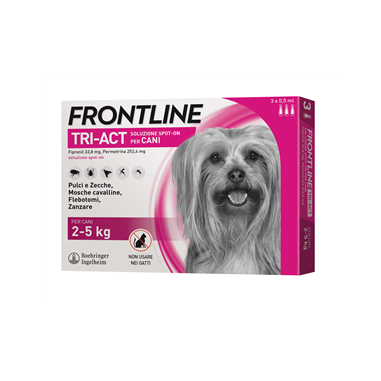 Frontline tri-act 2/5 kg (3pipette) Antiparasitic for dogs