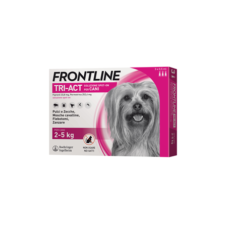 Frontline tri-act 2/5 kg (3pipette) Antiparasitic for dogs