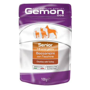 MONGE GEMON BUSTE CANE SENIOR TACCHINO 100GR Miglior Prezzo