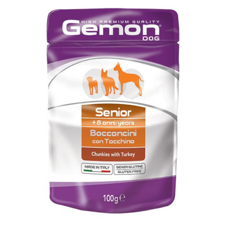MONGE GEMON BUSTE CANE SENIOR TACCHINO 100GR Miglior Prezzo
