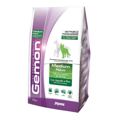 MONGE GEMON MEDIUM ADULT LAMB AND RICE 3KG, shop Online