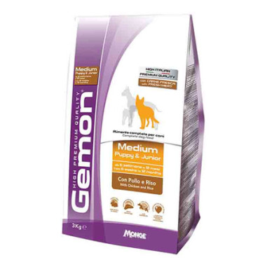 MONGE GEMON MEDIUM PUPPY & JUNIOR POLLO E RISO 3KG Miglior