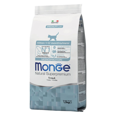 MONGE CAT NATURAL MONOPROTEIN KITTEN TROUT 1.