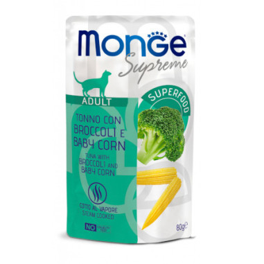 MONGE SUPREME ADULT TONNO BROCCOLI E BABY CORN 80GR Miglior