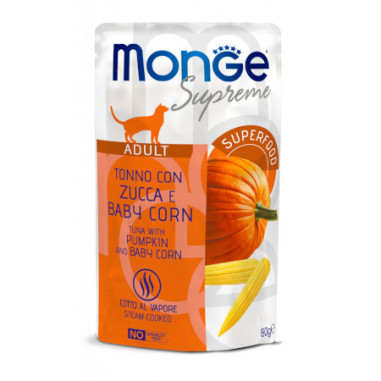 MONGE SUPREME ADULT TONNO ZUCCA E BABY CORN 80GR Miglior Prezzo