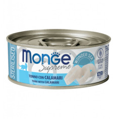 MONGE SUPREME STERILISED TUNA SQUID 80GR, shop Online