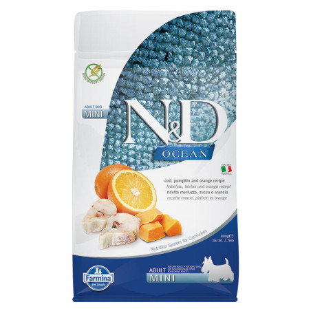 FARMINA N&D OCEAN DOG PUMPKIN MINI MERLUZZO 800G Miglior Prezzo
