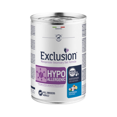EXCLUSION CANE DIET HYPOALLERGENIC ADULT PESCE PATATE 400GR