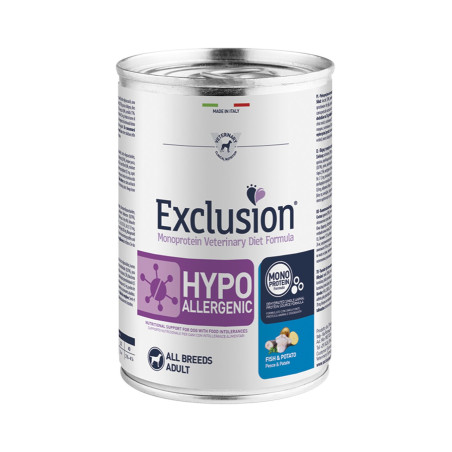 EXCLUSION DOG DIET HYPOALLERGENIC ADULT FISH POTATOES 400GR