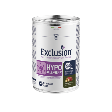 EXCLUSION DOG DIET HYPOALLERGENIC ADULT HORSE POTATOES 400GR