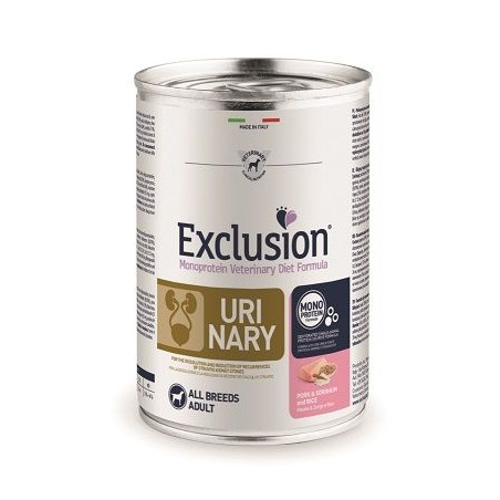 EXCLUSION CANE DIET URINARY ADULT MAIALE SORGO RISO 400GR