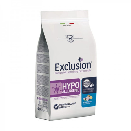EXCLUSION CANE DIET HYPOALLERGENIC M/L ADULT PESCE PATATE 2KG