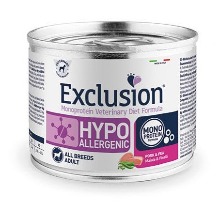 EXCLUSION CANE DIET HYPOALLERGENIC PUPPY MAIALE PISELLI 200GR