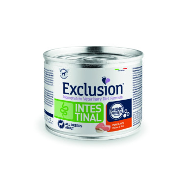 EXCLUSION CANE DIET INTESTINAL ADULT MAIALE RISO 200GR Miglior