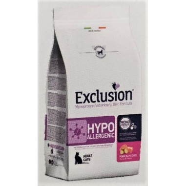 EXCLUSION GATTO DIET HYPOALLERGENIC ADULT MAIALE PATATE 1,5KG