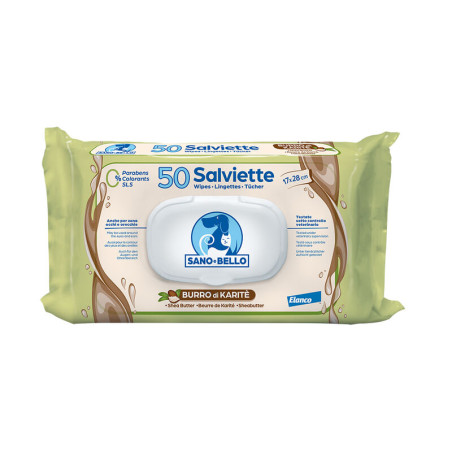 SANO E BELLO SHEA BUTTER CLEANSING WIPES 50 PIECES, shop Online