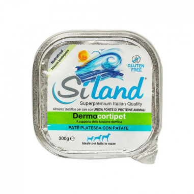 SILAND DOG DERMOCORTIPET PATE PLAICE POTATOES 300GR (TRAY)