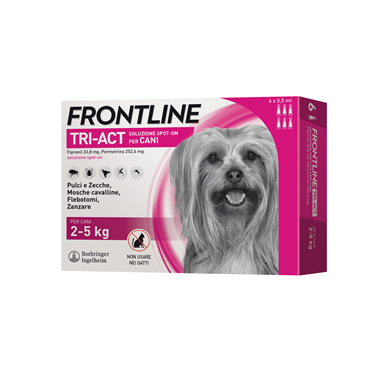 Frontline tri-act 2/5 kg (6pipette) Antiparasitic for dogs