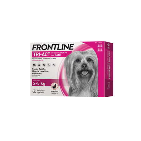Frontline tri-act 2/5 kg (6pipette) Antiparasitic for dogs