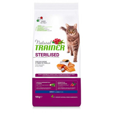 TRAINER NATURAL GATTO STERILISED ADULT SALMONE 10KG Miglior