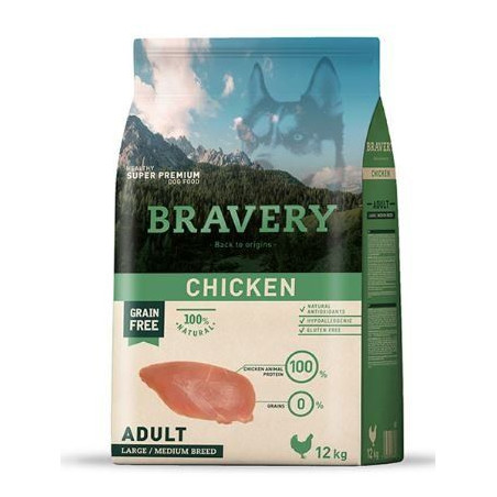 BRAVERY ADULT MEDIUM LARGE POLLO 12 KG Miglior Prezzo