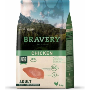 BRAVERY ADULT MEDIUM LARGE CHICKEN 4 KG, shop Online