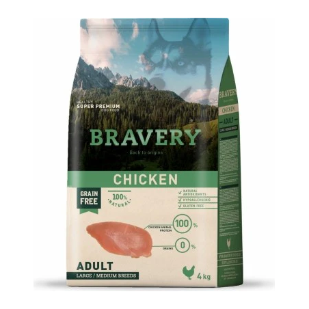 BRAVERY ADULT MEDIUM LARGE POLLO 4 KG Miglior Prezzo