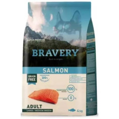 BRAVERY ADULT MEDIUM MAXI SALMONE 4KG Miglior Prezzo