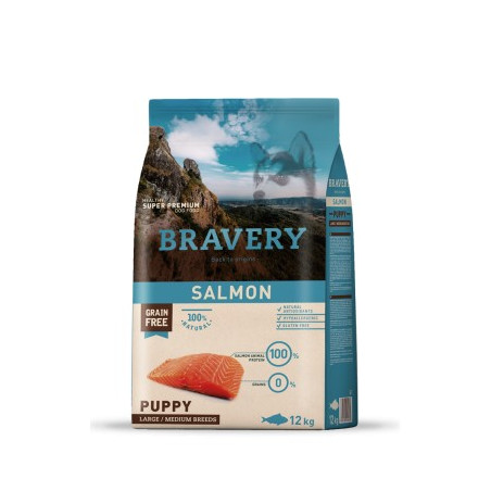 BRAVERY PUPPY MEDIUM MAXI SALMONE 12KG Miglior Prezzo