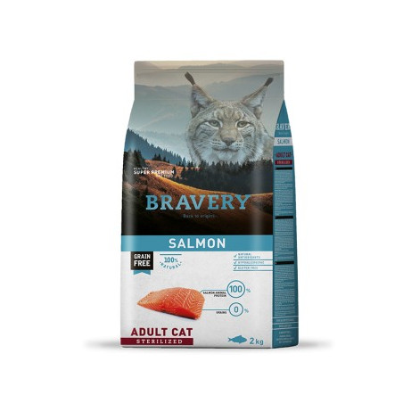 BRAVERY CAT ADULT STERILIZED SALMON 2KG, shop Online