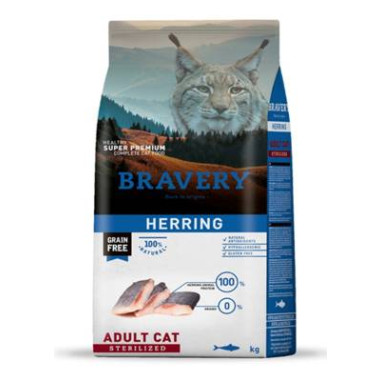 BRAVERY GATTO ADULT STERILIZZATO ARINGA 2KG Miglior Prezzo