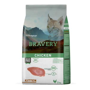 BRAVERY GATTO KITTEN POLLO 2KG Miglior Prezzo