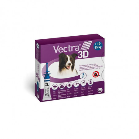 Vectra 3D Cane 10/25 kg (3pipette) Antiparassitario Miglior