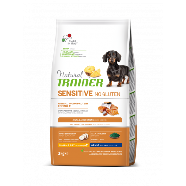 TRAINER NATURAL CANE SENSITIVE SMALL/TOY ADULT SALMONE 800GR