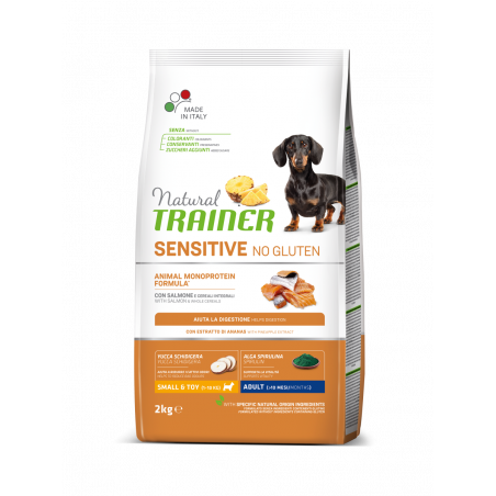 TRAINER NATURAL CANE SENSITIVE SMALL/TOY ADULT SALMONE 2KG