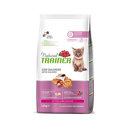 NATURAL TRAINER kitten salmone 1,5 KG Miglior Prezzo