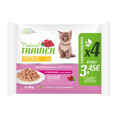 NATURAL TRAINER kitten & young flow pack chicken 4X85 G, shop