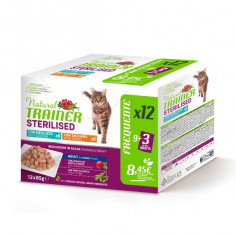 TRAINER NATURAL GATTO STERILISED MERLUZZO/TACCHINO 24x85GR